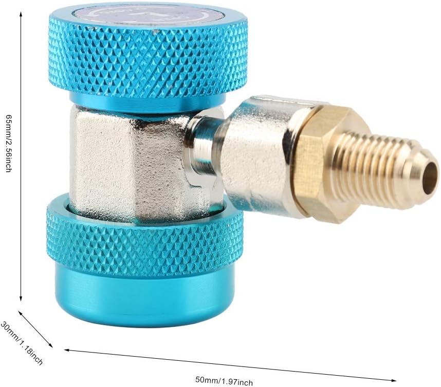 Quick Coupler,R134 A/C Low/High Quick Connector 1/4" Air Conditioning Coupler Adapter + Extractor Valve Core for Car Add Fluorine(Low Pressure)