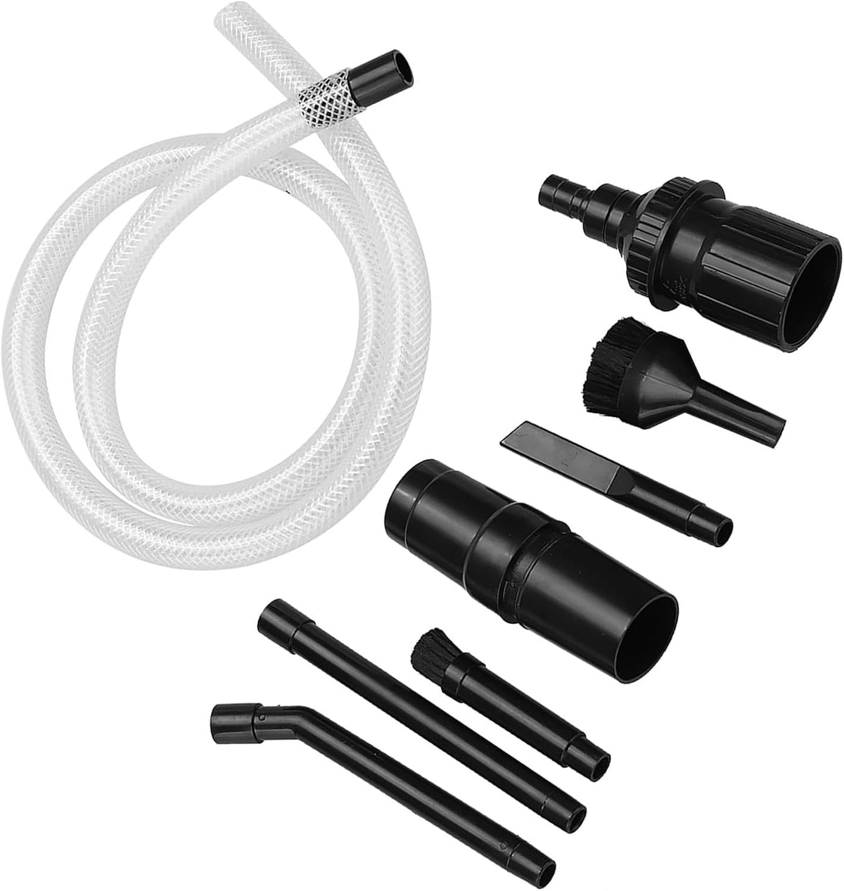 Micro Cleaning Kit Universal Vacuum Cleaner Attachments 9Pcs Set Mini Micro Tool Car Vehicle Cleaning Kit for Computer Keyboard Car Interior Black Plastic 32mm 28mm