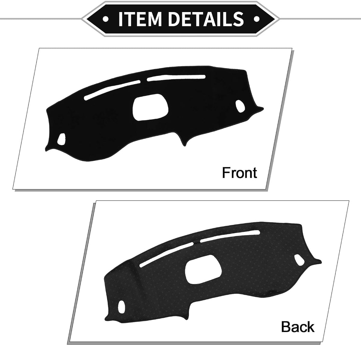 Dash Cover Compatible for Hyundai Tucson 2019-2021 with Head-Up Display, Non-Slip Dash Cover Mat Polyester Black Front Dash Cover Mat
