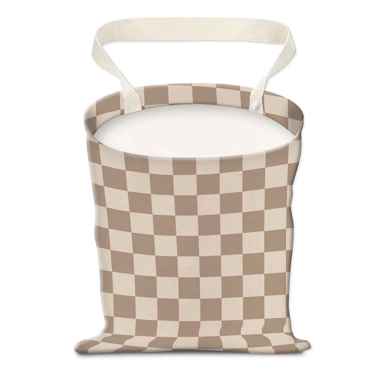 Car Trash Can, Hanging Garbage Bin for Men and Women, Cute Car Organizer and Storage Bag, Canvas Vehicle Trash Can Bag Easy-to-Install Cute Checkboard