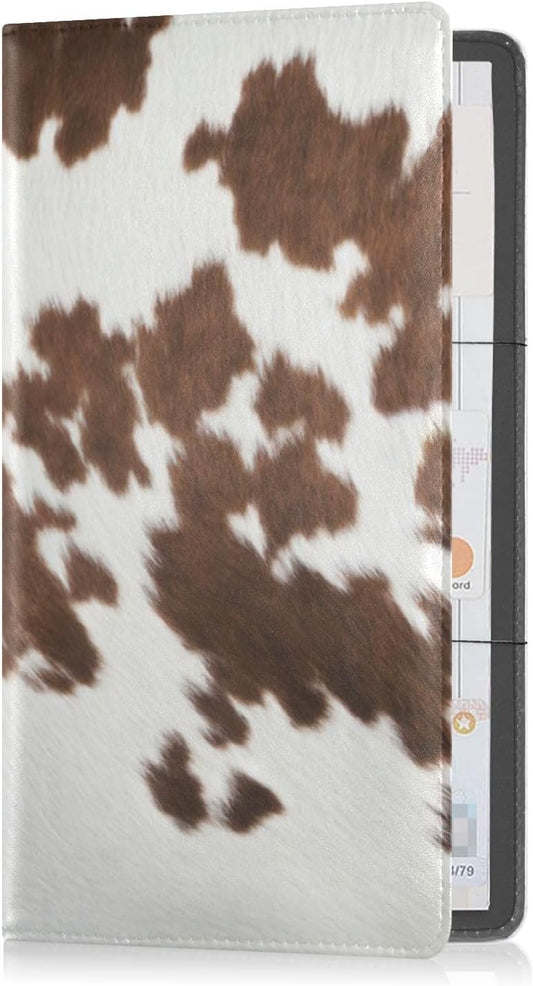 GuoChe Glove Box Organizer Car Registration and Insurance Holder Cow Print Texture Car Document Holder Auto Glove Compartment Essential