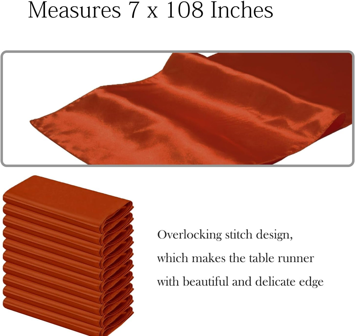 Terracotta Satin Chair Sashes Bows 50 Pack 7x108 Inches Chair Ribbons for Wedding Party Birthday Fiesta Engagement Anniversary Halloween Christmas Outdoor Event Decorations