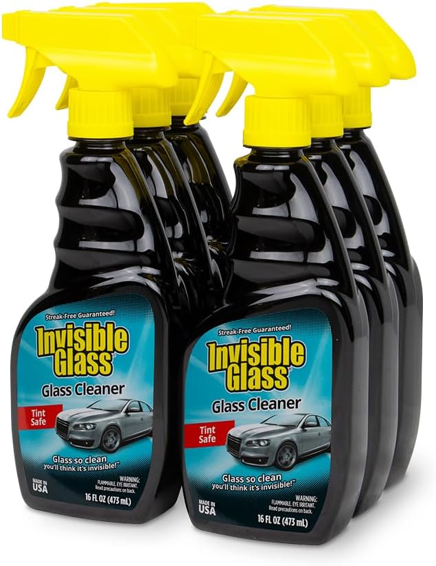 Invisible Glass 92163-6PK Premium Glass Cleaner Spray for Car Windshields and Windows – Automotive and Home Window Cleaner – Streak-Free, Ammonia-Free, Tint-Safe – 16 fl oz (Pack of 6)