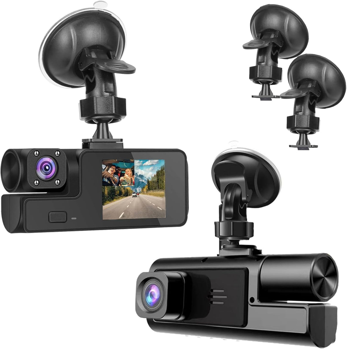 1080P Dual Dash Camera for Car Front and Inside Dashcam Car Security Video Recorder,170°Wide Angle Vehicle Cam,WDR,G-Sensor,Loop Recording,Night Vision (Dual Dash Cam Without Card)