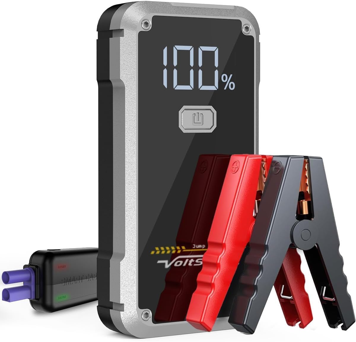 6000A Car Jump Starter, Battery Jumper Starter Portable 12V Jump Box for Up to 7.0L Gas & 5.5L Diesel Engines, Car Battery Charger with LCD Display, LED Flashlight & Battery Booster Cable