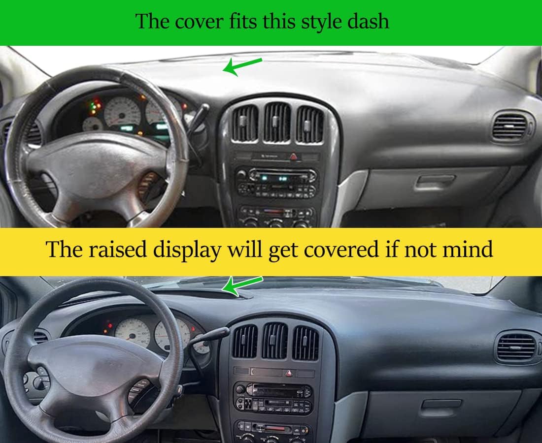 Yiz Dash Cover Mat for Dodge Caravan/Grand Caravan(Dark Gray) J128