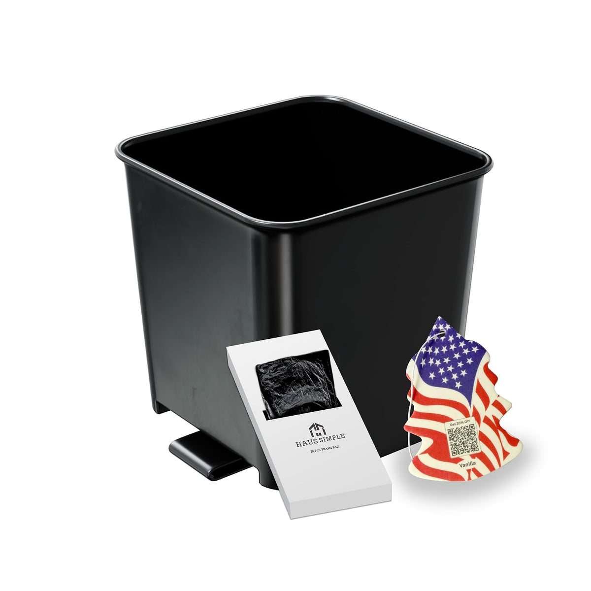 Large Black Car Trash Can Waterproof & Leakproof Car Garbage Bin with Floor Mat Clip, Anti-Slip Design, Portable Auto Trash Container for Car, SUV, Truck, or Van Durable & Easy to Clean