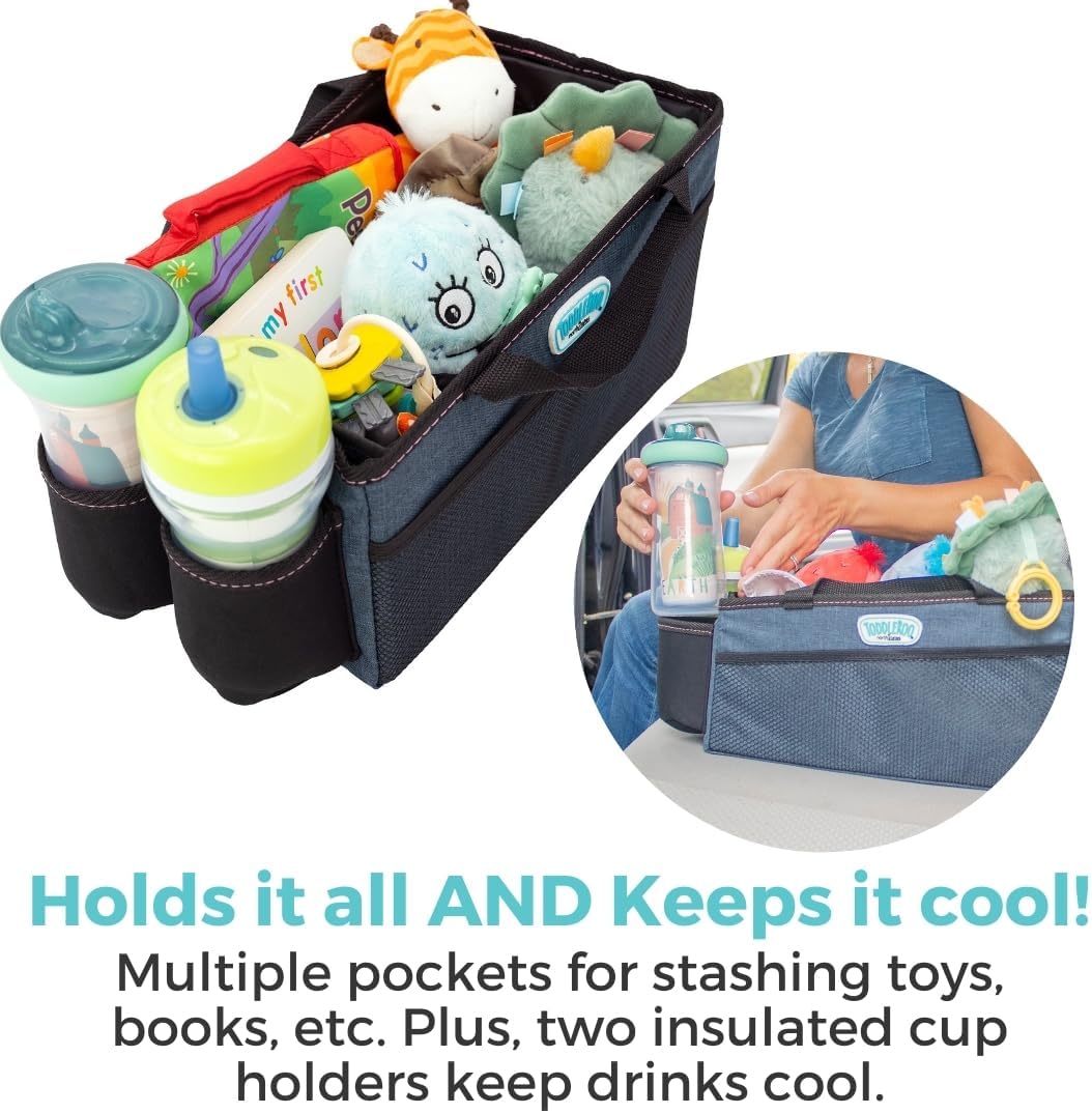 Toddleroo by North States - Car Organizer Caddy: Portable Diaper Caddy for Car - Baby Car Organizer & Storage - Navy