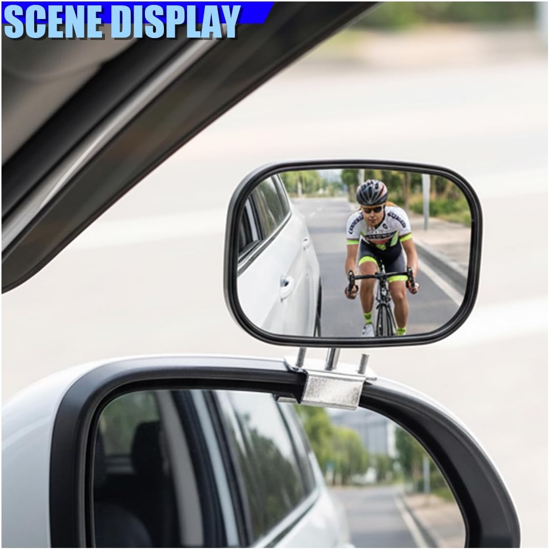 2PCS Car Blind Spot Side Mirror, Adjustable Wide Angle Reversing Auxiliary Mirror with Screw Fixation, Universal Expanded Vision Modification Accessories for Car, Truck, SUV (Black)