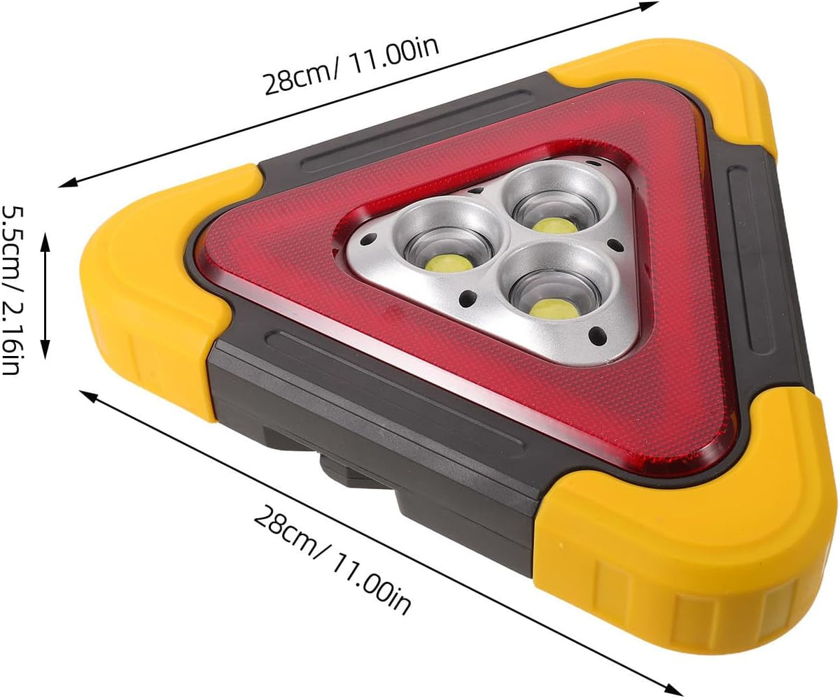 Homoyoyo Portable Vehicle Emergency Light Warning Triangle with Metal Legs