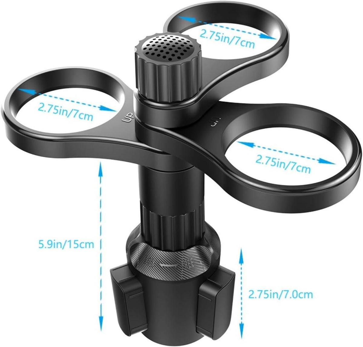 Multi-Cup Car Holder Expander, 3-Cup Vehicle Cup Holder Organizer, Adjustable Auto Drink Caddy for Cars Trucks SUVs