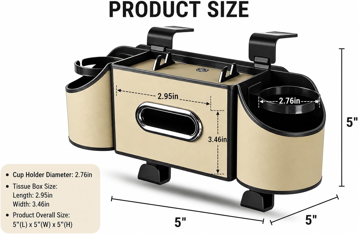 4-in-1 car organizer back seat, Multi-Pocket backseat car cup holder, Universal back seat cup holders for cars, car organization, for Travel & Daily Use (METER)