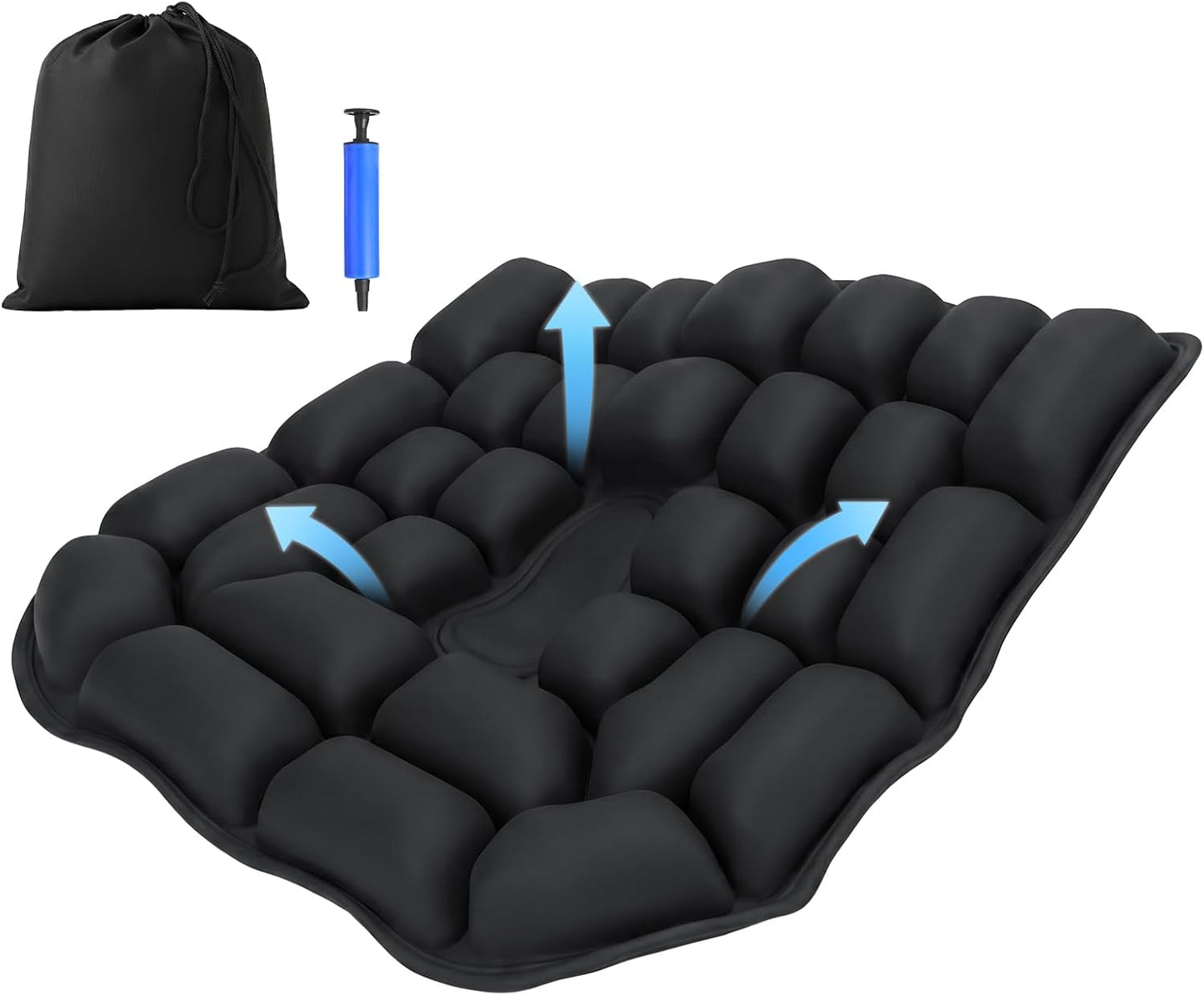 Travel Seat Cushion for Airplane,Inflatable Airplane Seat Cushion | Portable Seat Cushion,Adjustable Air Cushion with Mini Pump for Long Flights,Office Chair,Train and Car Use