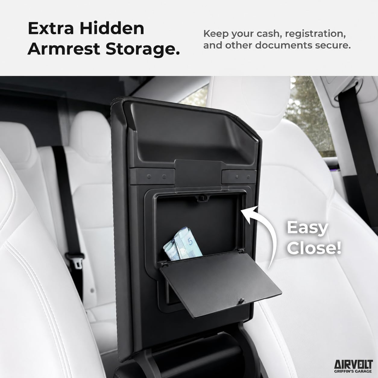 Center Console Organizer Set for Tesla Model Y Juniper (Premium & Performance 2025/26) and Model 3 Highland (All Trims 2024/25/26) – 4PCS Tesla Interior Accessories – Black