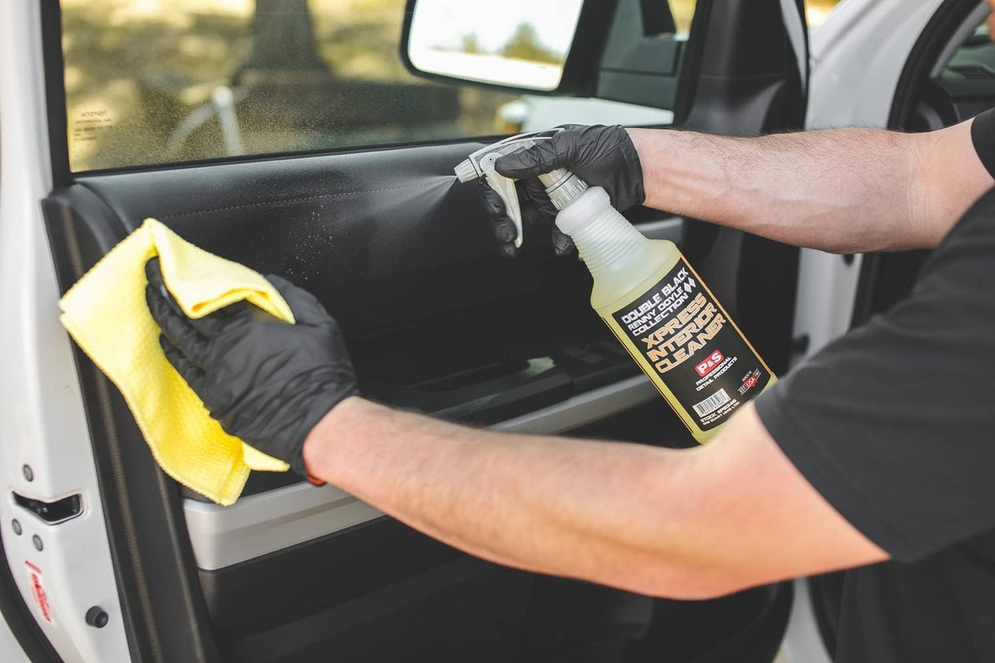P & S PROFESSIONAL DETAIL PRODUCTS Xpress Interior Cleaner – Safe for Leather, Vinyl, Plastic & More, Removes Dirt, Grease & Oil, No Residue, Fresh Scent, No Dilution Needed - 16 Oz.