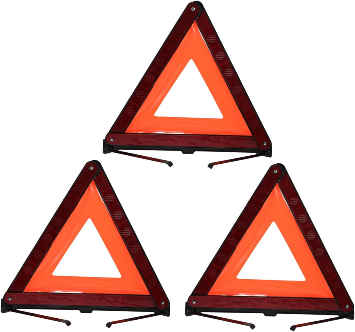 Zerodeko 3 Piece Red Warning Triangle Road Safety Sign for Car Roadside