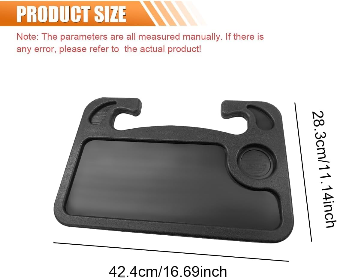1 Pack Steering Wheel Tray for 5th Gen Toyota 4Runner 2010-2024, Portable Car Desk Food Eating Table Laptop Holder Workstation Black