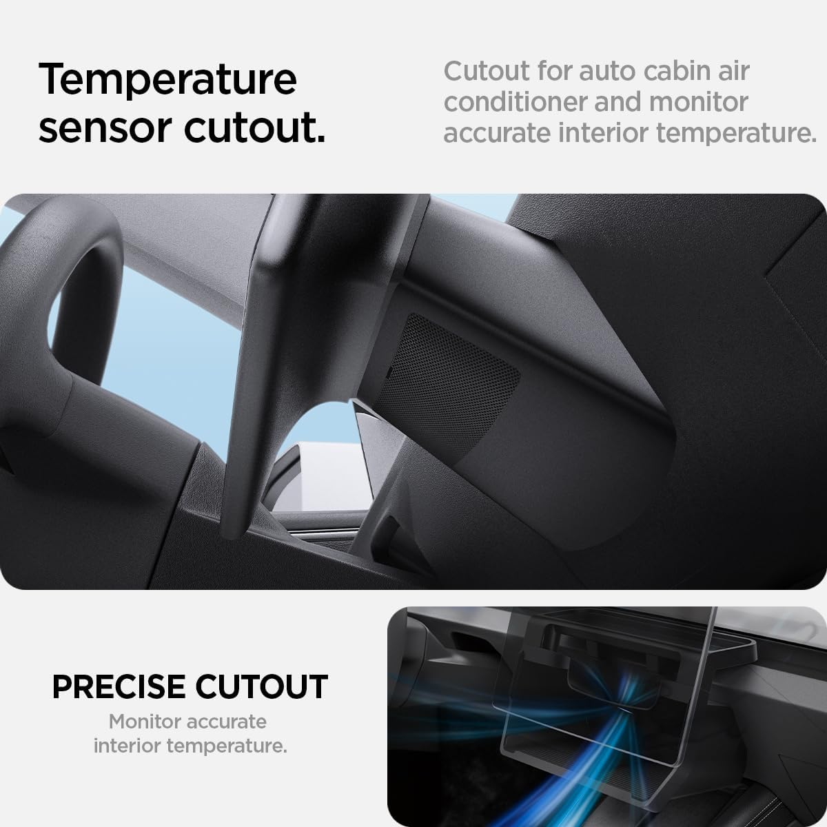 Spigen Under Screen Storage Organizer for Tesla Model Y Juniper & Model Y L (Standard, Premium & Performance 2026/2025) and Model 3 Highland (Standard, Premium & Performance 2026/25/24) - Black