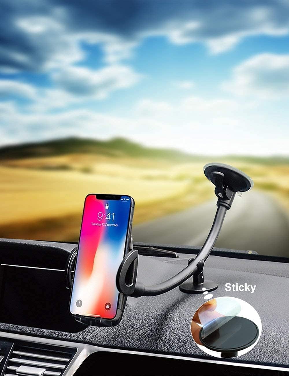 Portable Electronic Device Mount, Black, Compatible with iPhone 11 Pro Max/11/XS Max/XS/XR/X/8 Plus/8/7 Plus/7/6S Plus/6S/SE