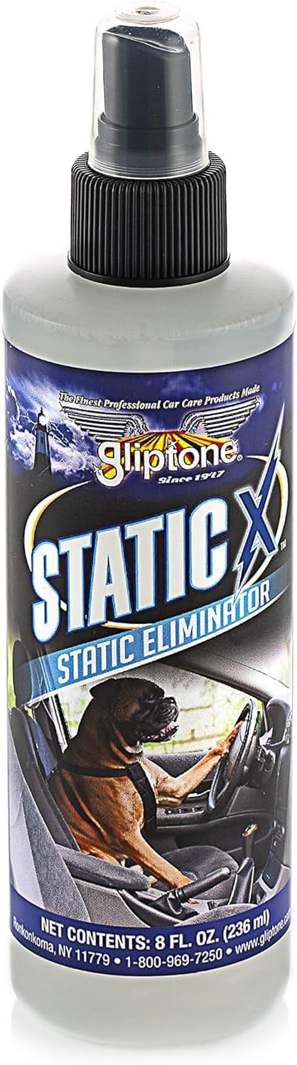 Gliptone Static X Static Eliminator, Removes Dust, Fingerprints, Pet Hair, Lint, Safe for Use on Glass, Plastics, Metal and All Types of Fabrics, Computer Monitors, Mobile Devices (8 Fl Oz)