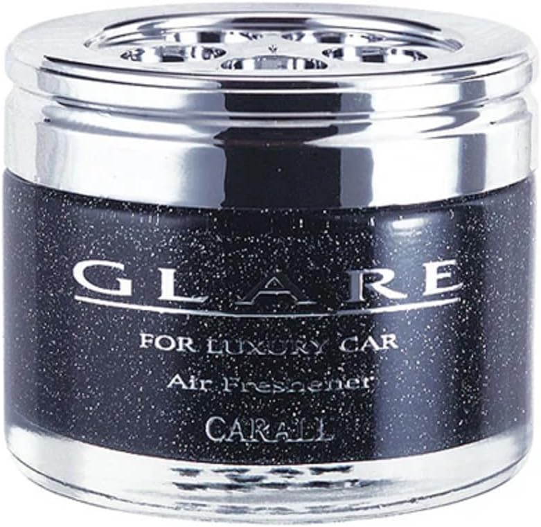 CARALL GLARE BLACK Premium Car Air Freshener, FINE SQUASH - Spill-Proof Japanese Gel Scent System - Long Lasting Odor Eliminator for Luxury Interiors, Modern EVs & Sedans - Made in Japan