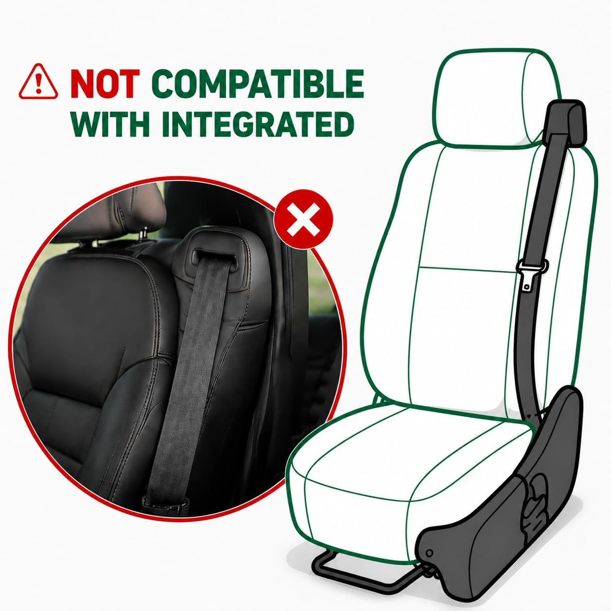 GIANT PANDA Front Car Seat Covers for 2009-2026 Ford F150,2017-2026 F250 F350 Super Duty Crew Cab SuperCrew SuperCab Pickup Trucks,Faux Leather 2-Pack (Black)