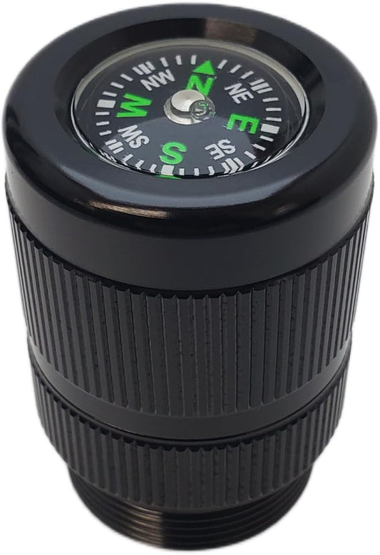 Lumencraft Glass Breaker 2 in 1 Tail Cap with Compass, Compatible/Replacement for Maglite Flashlights, Concealed Tungsten Carbide Tip, Emergency Rescue Tool (C Cell Incandescent)