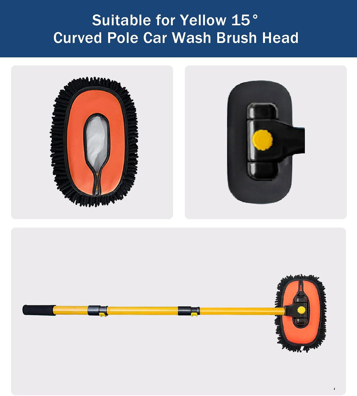 YeewayVeh Car Wash Brush Replacement Cover, Microfiber Mop, Orange