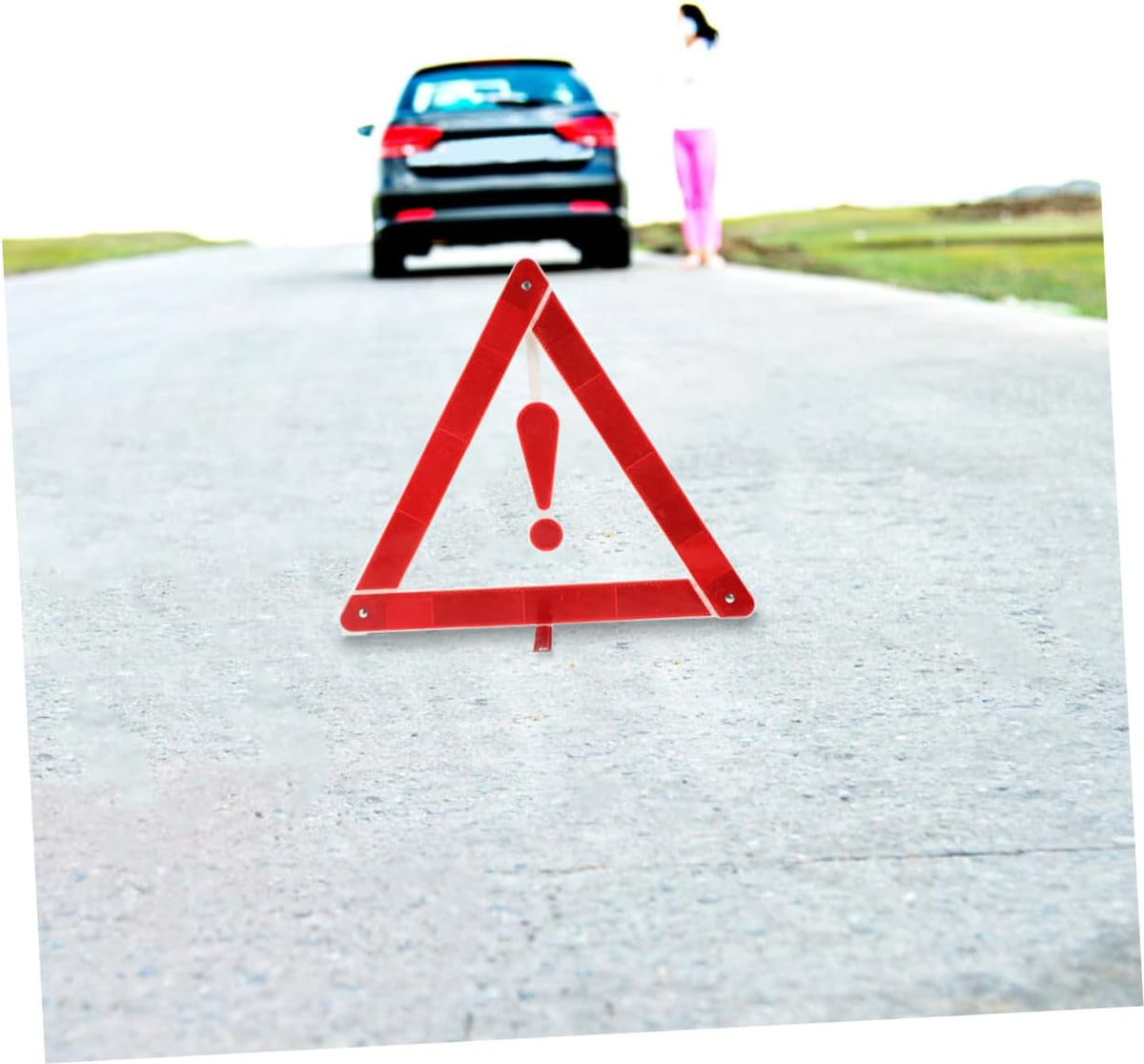 Car Warning Triangle Reflective Roadside Sign, Lightweight ABS