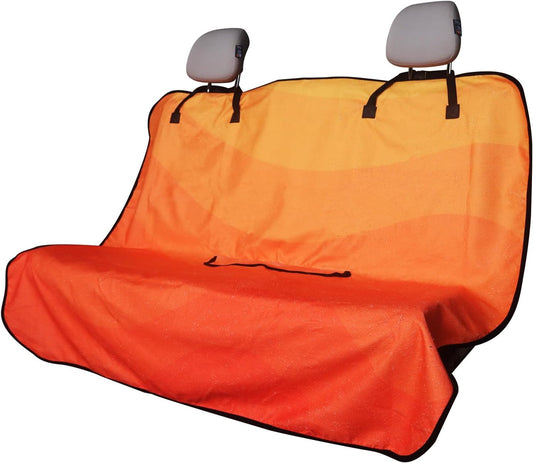 Back Seat Cover for Car Trucks Van SUV Jeep,Waterproof Rear Bench Towel Seat Covers for Dogs and Kids,Automotive Backseat Protector (Orange)