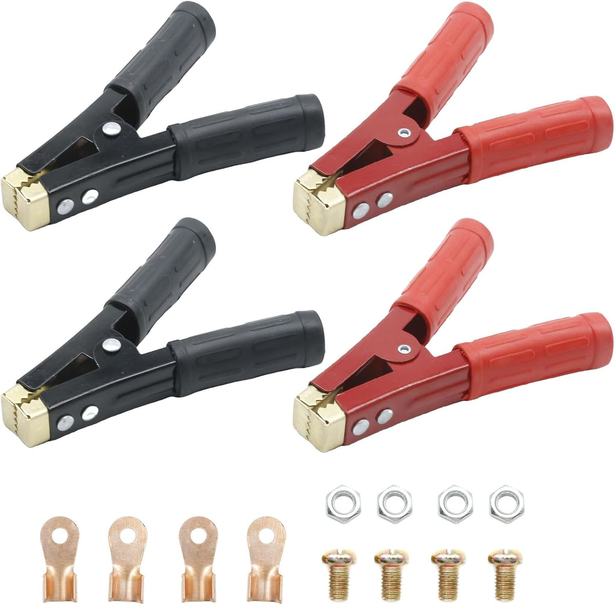 4Pcs 1000A Battery Jumper Cable Clamps, Battery Charger Clamps Jumper Cable Ends Heavy Duty Car Battery Clamps Pure Copper, Battery Alligator Clamps for Jump Starter Cables