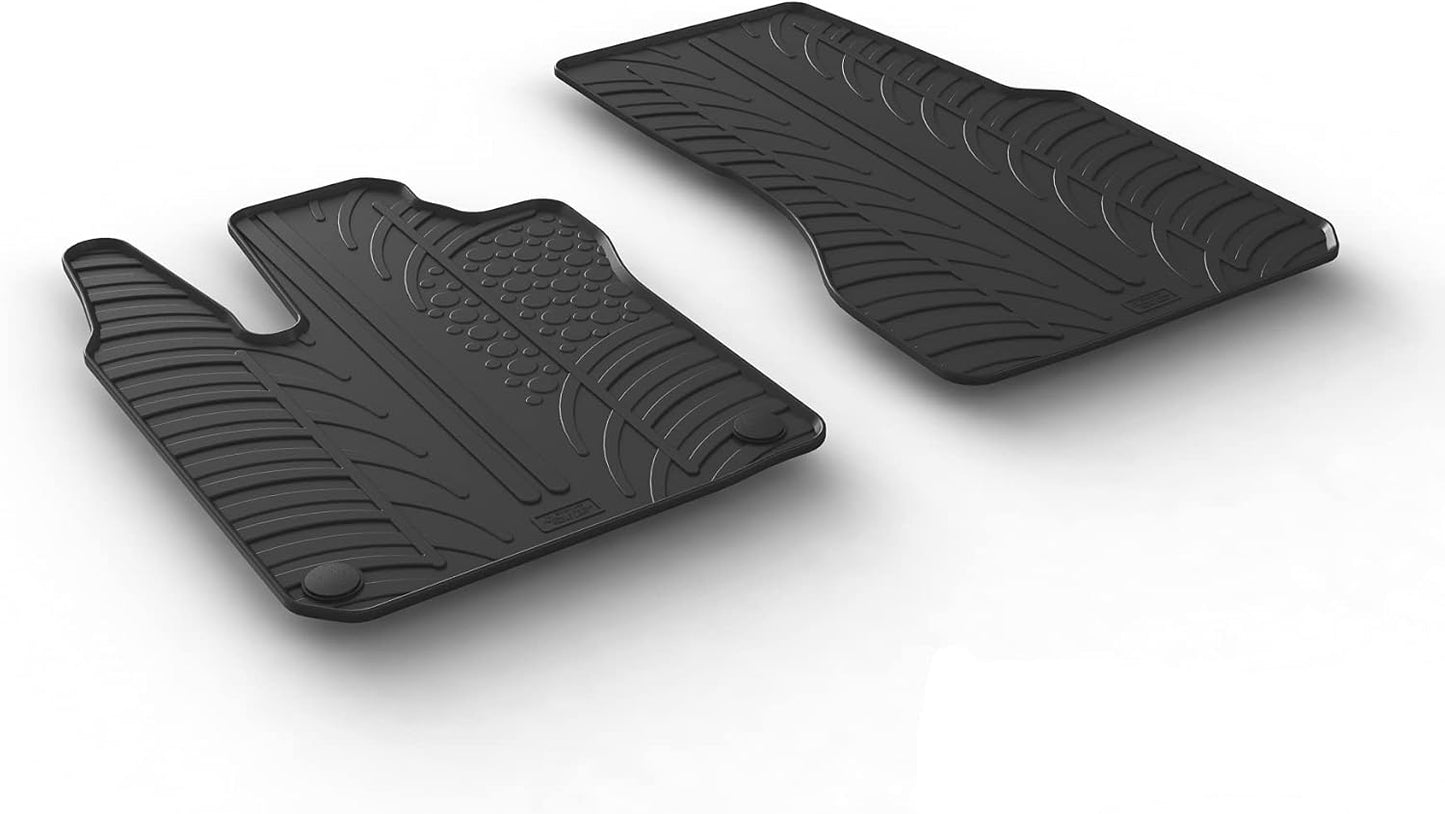 Gledring USA Custom Fit All-Weather Rubber Floor Mats Intended for Smart Fortwo (453) 2014-2019, No Trimming Required, Tailored Custom Fit, Protects from Rain, Mud, & Snow.
