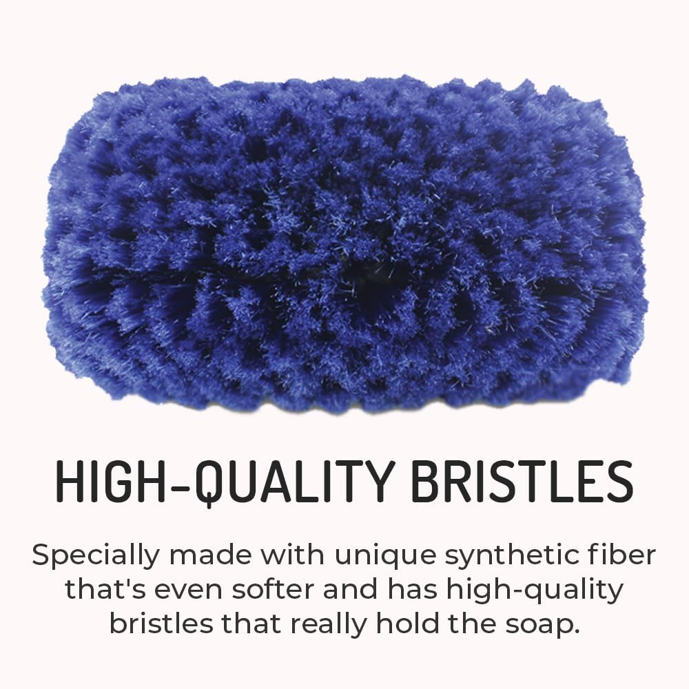 Hi-Tech 14” Car Wash Brush Head – Soft Bristles for Cars, Trucks, RVs, Boats, Campers – Multi-Level Design – Fits Threaded Handles – Flow-Thru Capable
