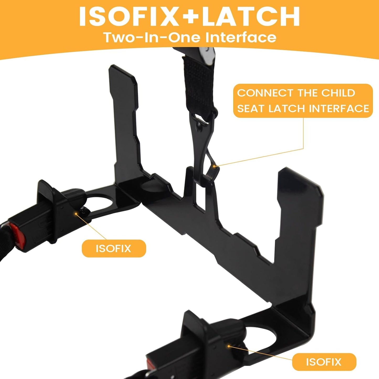 Car Seat Latch Anchor Kit - Converts Older Cars to ISOFIX Compatibility Interface， Safety Car Seat Adapter Tether Bracket Mount for Vehicles Heavy-Duty Steel Easy Install (Check Size Before Buy)