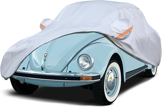 Car Cover Custom Fit for VW Beetle Bug 2-Door 1960-1980, 6 Layer Heavy Duty Waterproof All Weather Car Tarp Outdoor Protection with Cotton Lining
