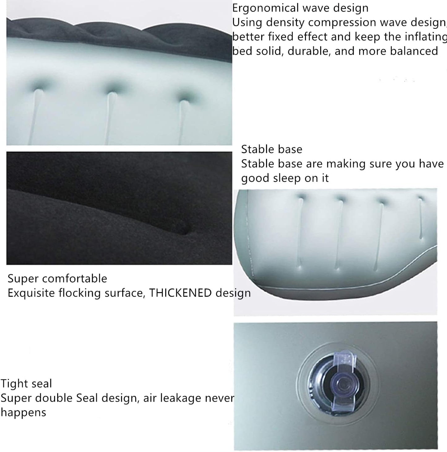 Inflatable Car Air Mattress Back Seat Bed, Universal Back Seat Gap Filler Pad Extender for SUV Camping Sleeping Travel Rest