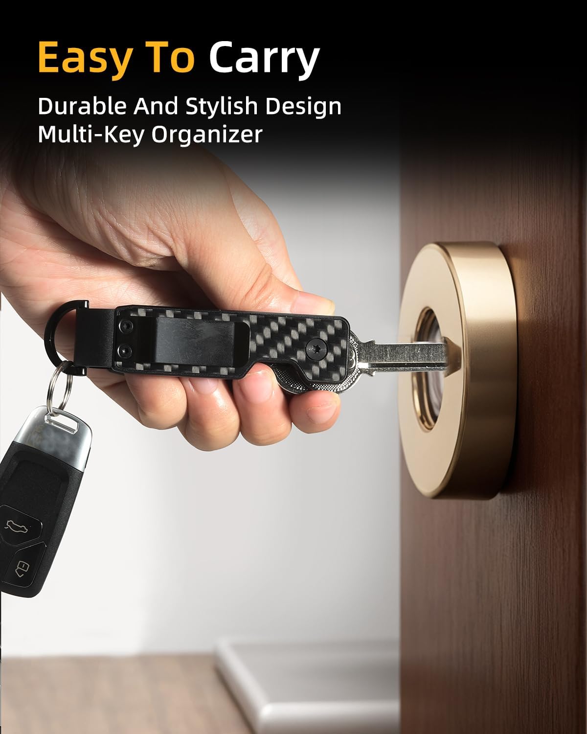Keychain Key Holder Keychain Tile For Men/Women Key Finder Ring/Organizer for Car Keys Keyring Accessories 2-5 Keys