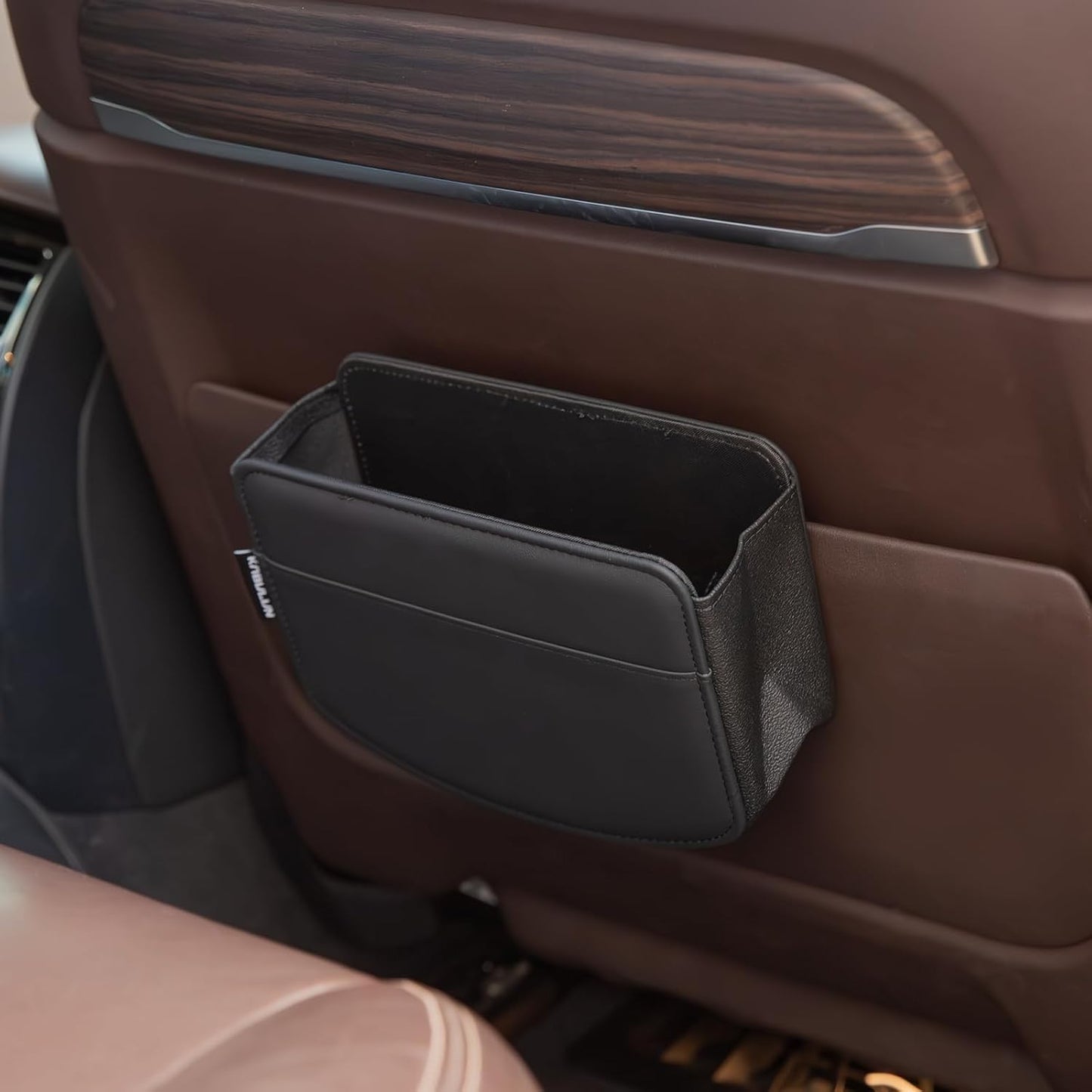 LEIWOOR Car Door Organizer & Cup Holder, Multifunctional Car Storage Box, Trash Can, Large Capacity Storage Bag, Foldable Side Storage Pouch, Interior Accessory for Sedan SUV Truck (Sleek Minimalist)