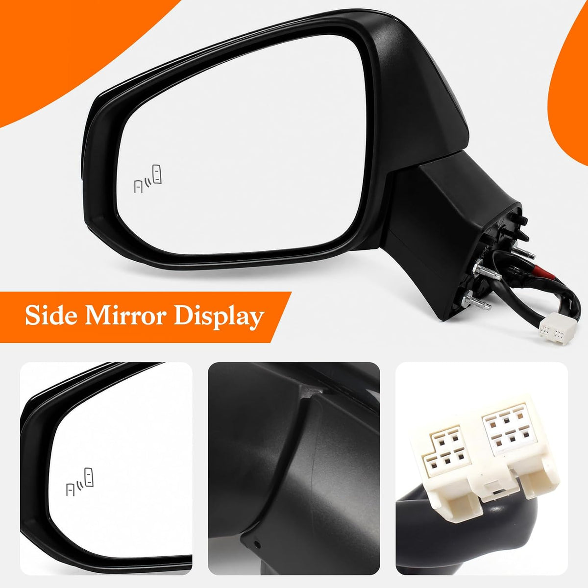 Left Driver Side Mirror Replacement Fit for 2019-2024 Toyota Rav4 8 Pins