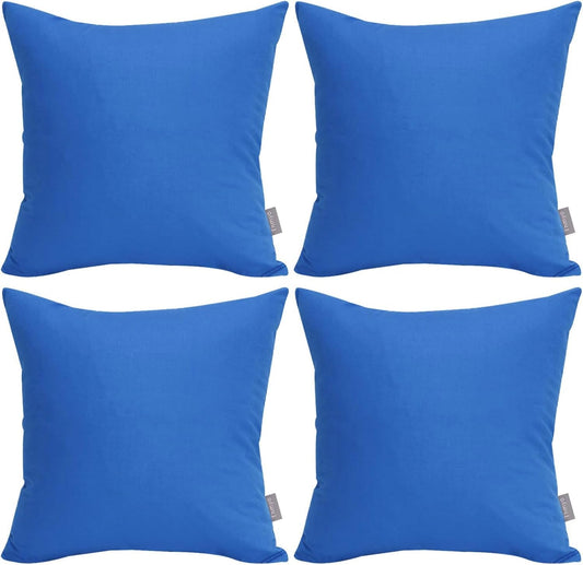4-Pack 100% Cotton Comfortable Solid Decorative Throw Pillow Case,Thmyo Square Cushion Cover Pillowcase Sublimation Blank Pillow Covers DIY Throw Pillowcase for Sofa Bedroom(20x20 inch/ 50x50cm,Blue)