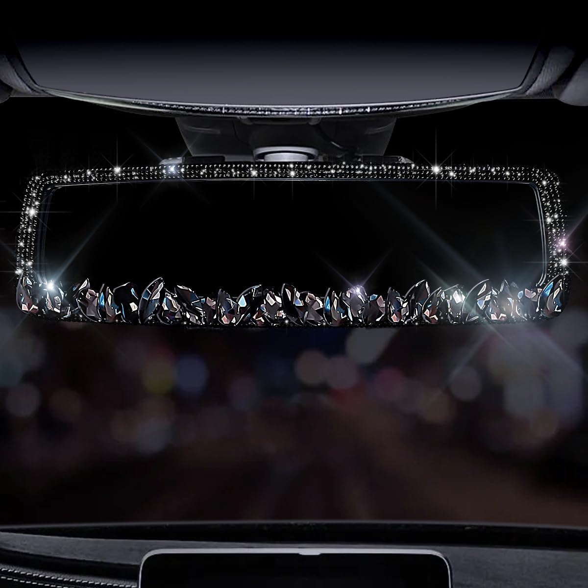 Bling Car Rearview Mirrors Decorations Rear View Mirror with HD Glass Rhinestones Automotive Interior Mirrors diamond Bling car Accessories for Women