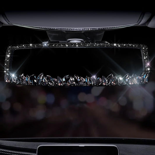 Bling Car Rearview Mirrors Decorations Rear View Mirror with HD Glass Rhinestones Automotive Interior Mirrors diamond Bling car Accessories for Women