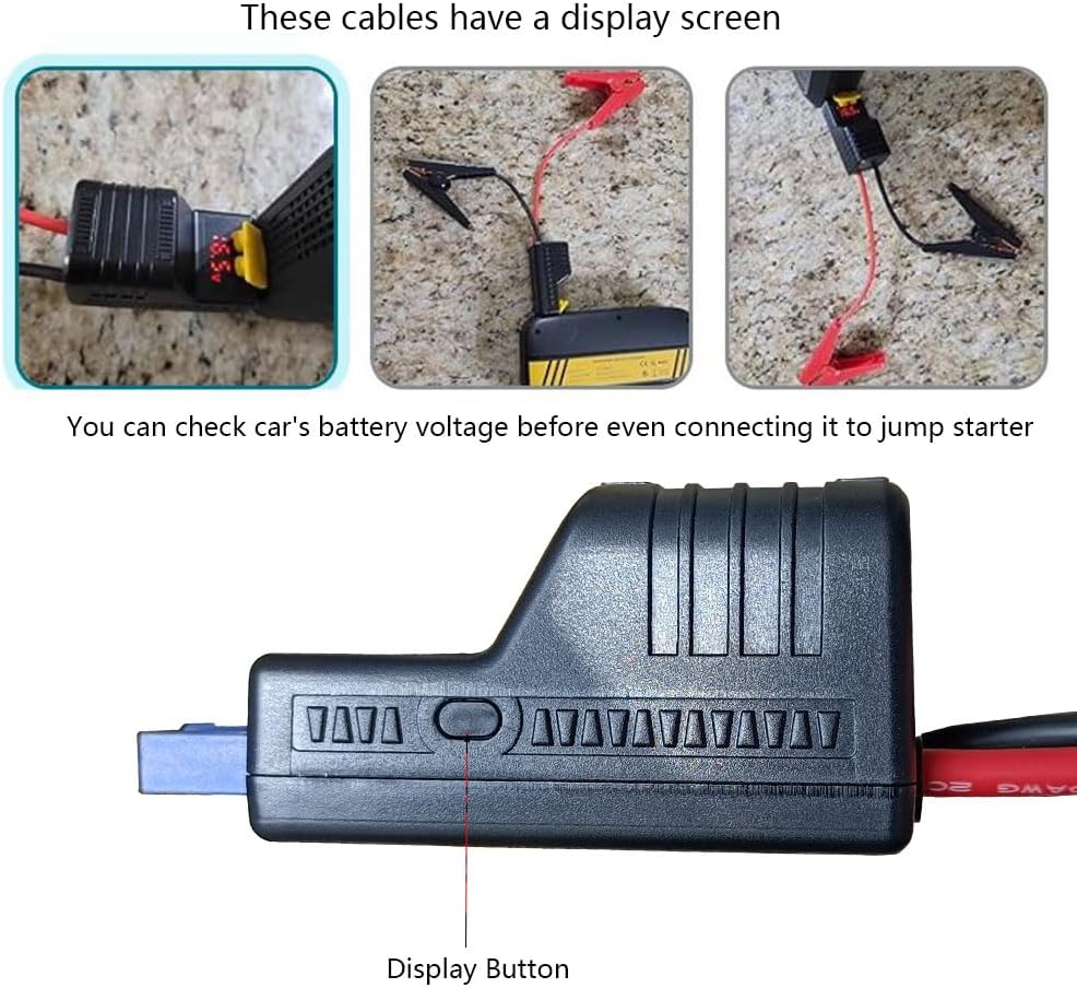 EC5 Smart Jump Starter Clamps,EC5 Heavy Duty Jump Starter Automotive Booster Clamp Cables Replacement Alligator Clamps with Intelligent LCD Screen for 12V Car Jump Starterand Many Other Brands