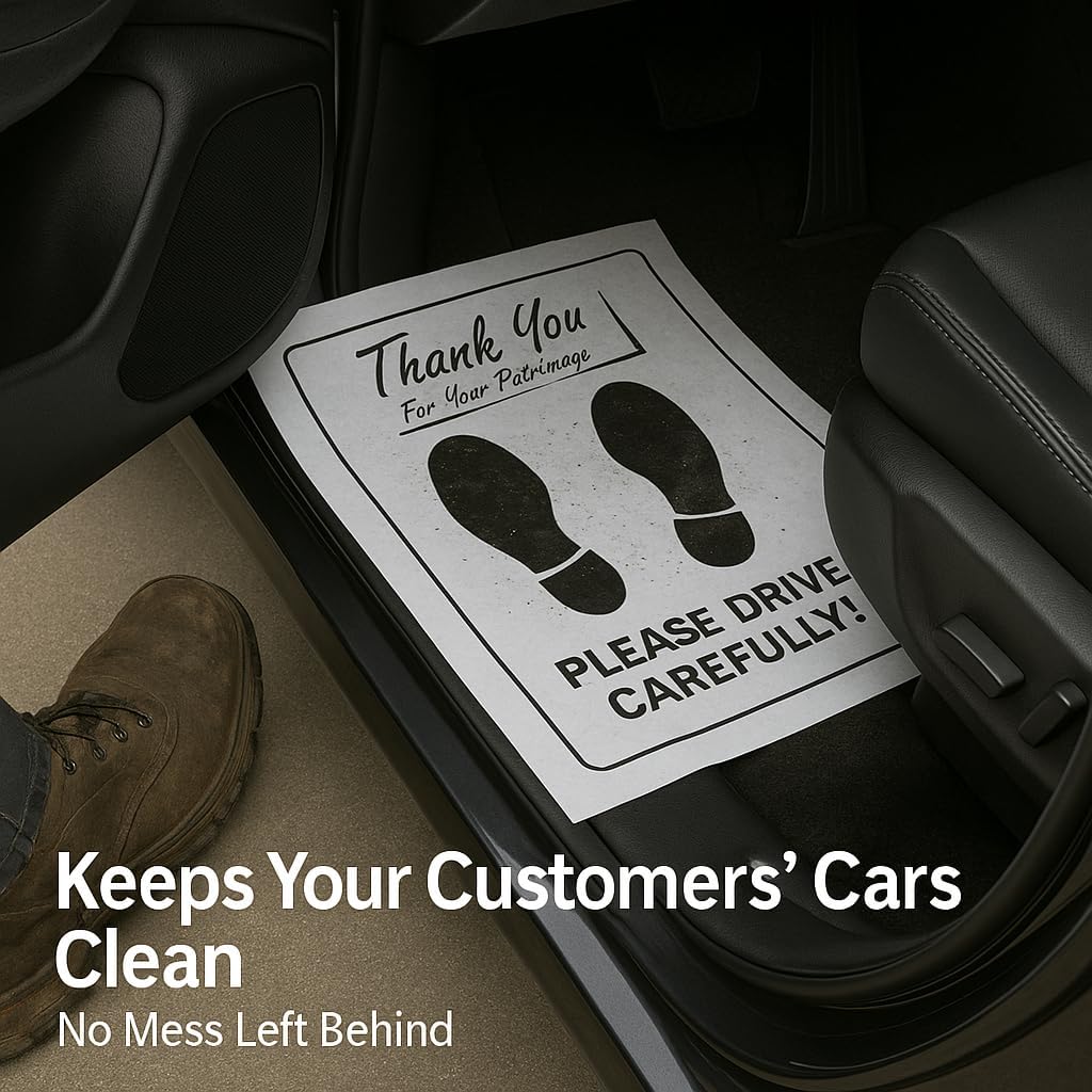 Hi-Tech Disposable Paper Car Floor Mats – Heavy Duty Waterproof Auto Mats – Weather Resistant, Tear Resistant, Fits All Vehicles – Perfect for Dealerships, Detail Shops & Car Washes – 500 Pack
