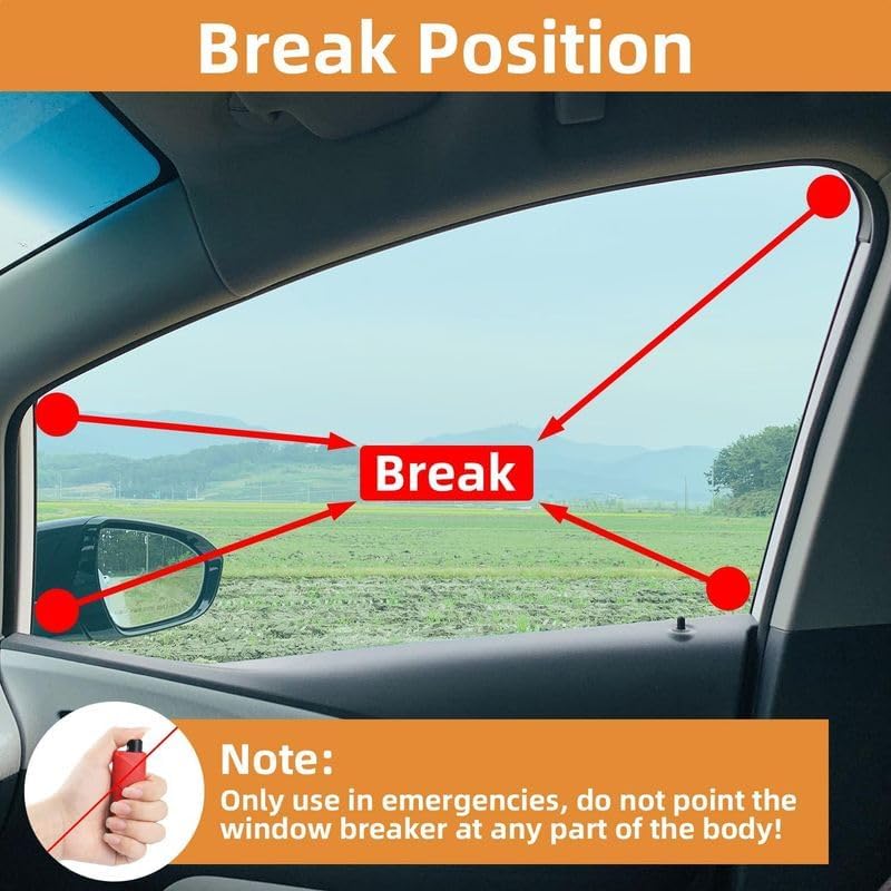 10pcs Car Window Breaker & Seatbelt Cutter Keychains,Compact Emergency Escape Tools, Multifunctional Safety Accessories for All Vehicles