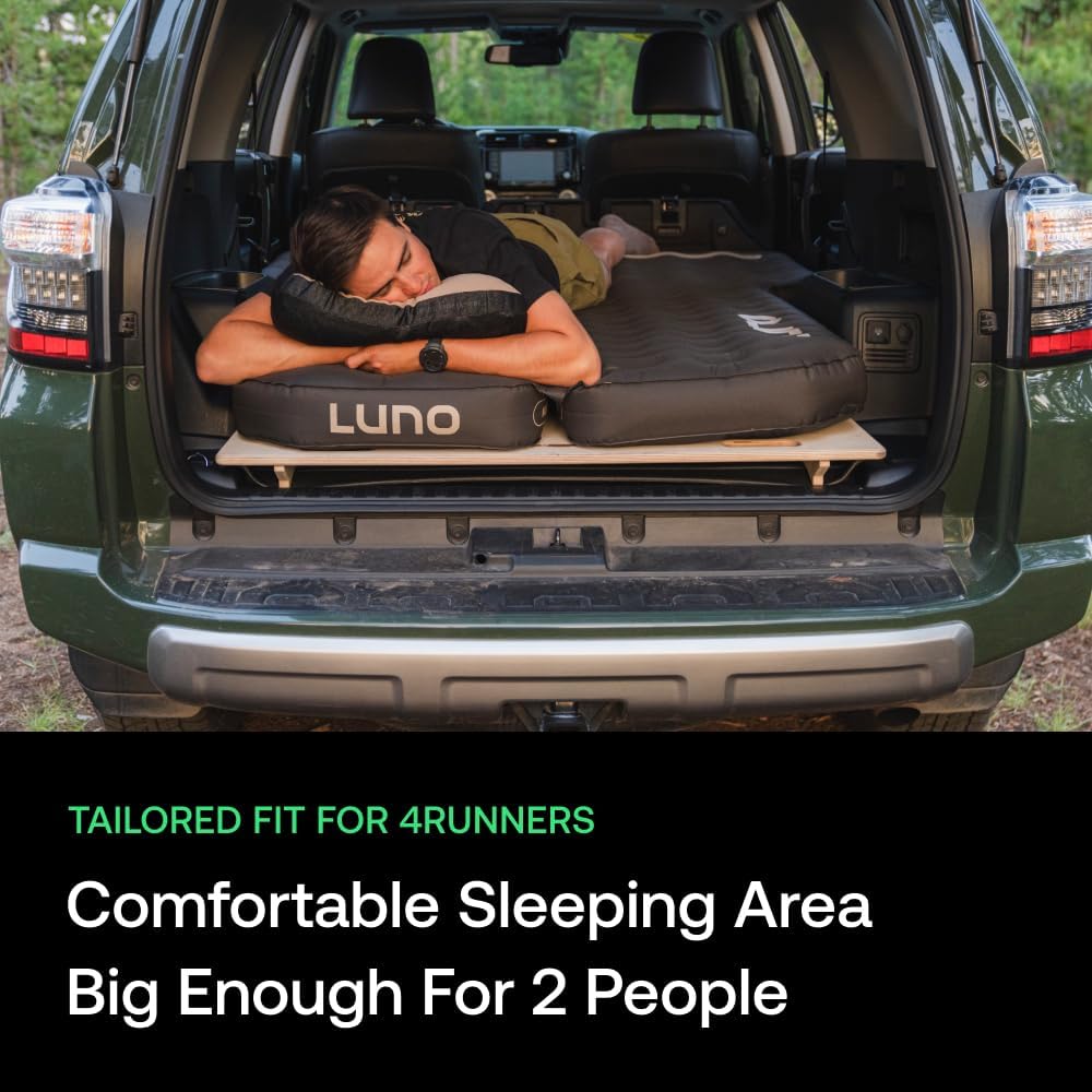 Luno Camp Air Mattresses for 4th & 5th Gen Toyota 4Runner | Inflatable Car Bed w/Pump Included | Foldable Mattress & Sleeping Pad for Camping | Tent & Car Camping Air Mattress - 2 People up to 6'2"