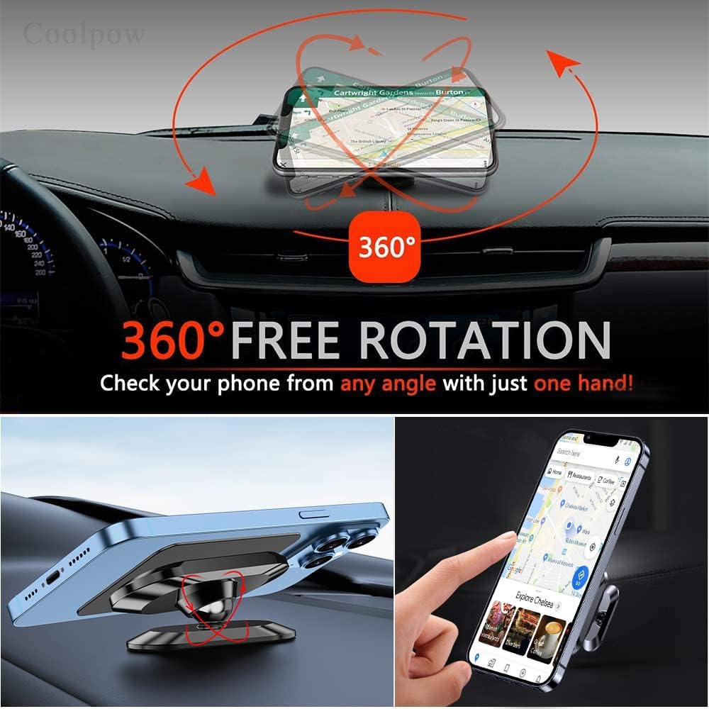 【2-PACK】Magnetic phone holder for Car Dash Magnetic Car Mount for iphone