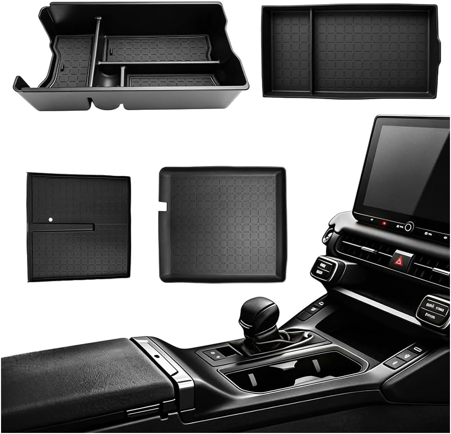 4PCS Center Console Organizer Tray Compatible with 2026 Toyota RAV4 Armrest Bottom Tray Center Console Silicone Pad 6th Gen RAV4 Hybrid&PHEV Interior Accessories
