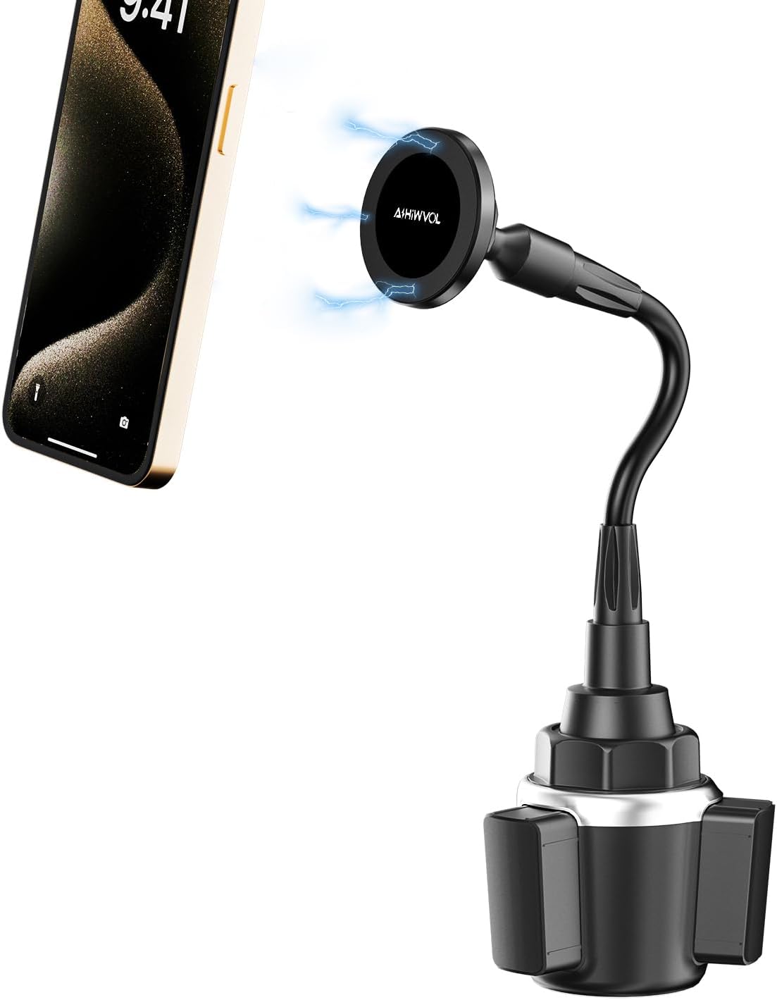 for Round Car Cup Holder Phone Holder MagSafe with Metal Holder