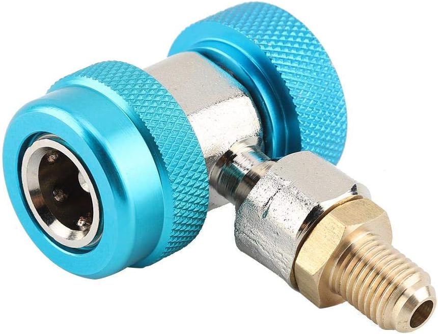 Quick Coupler,R134 A/C Low/High Quick Connector 1/4" Air Conditioning Coupler Adapter + Extractor Valve Core for Car Add Fluorine(Low Pressure)